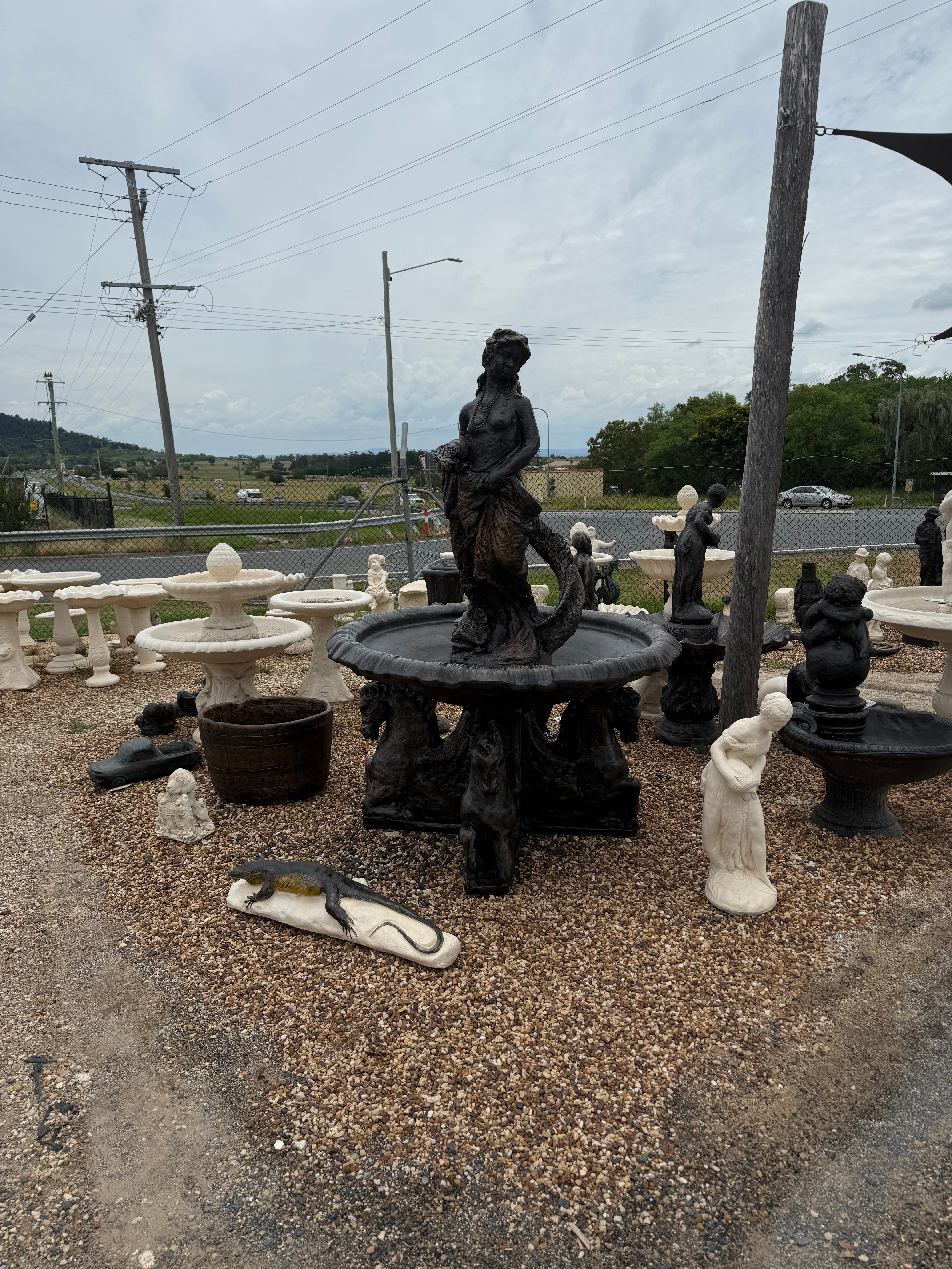 Quarter horse dolphin lady fountain