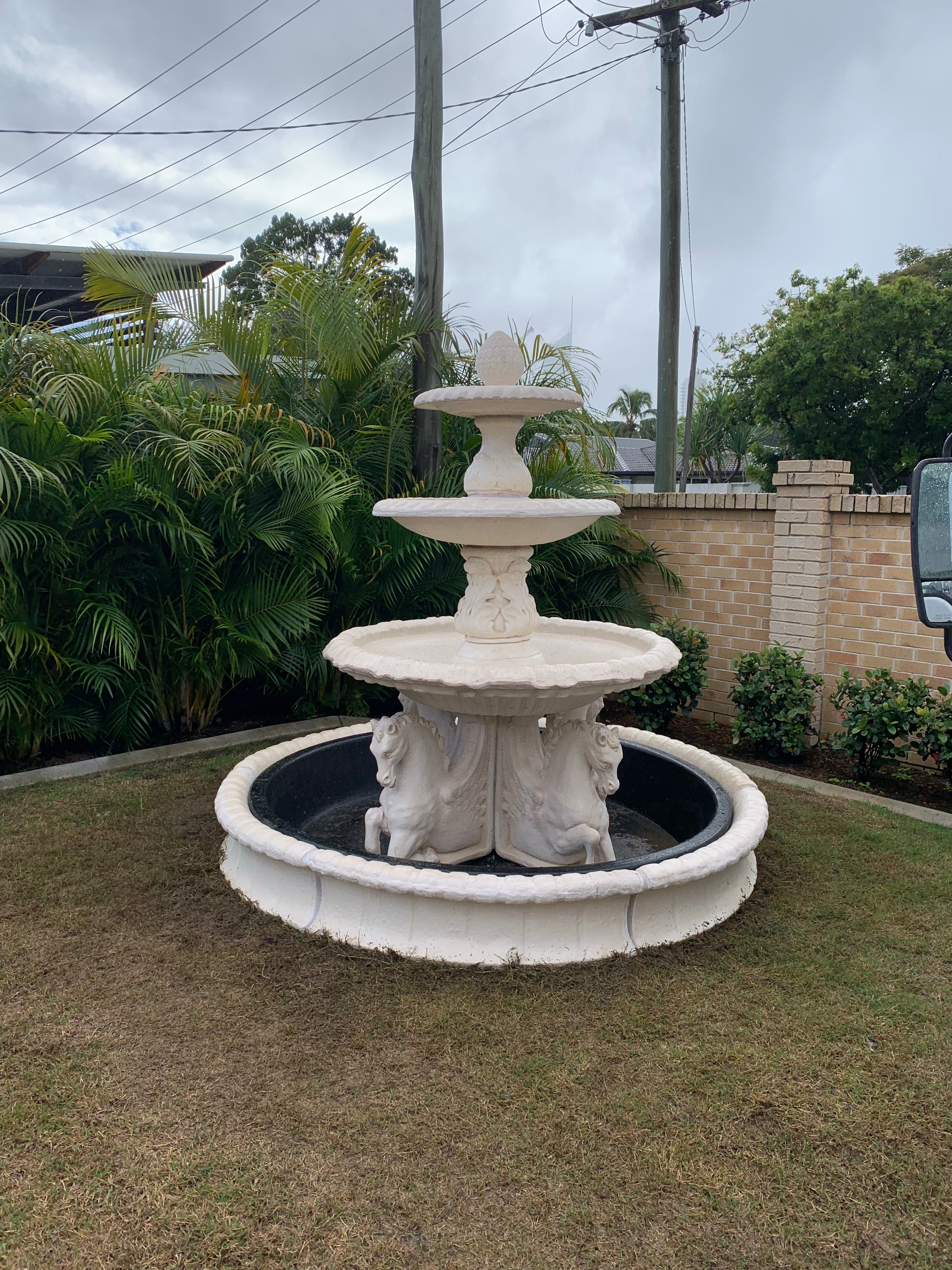 Quarter horse 3 tier fountain pond