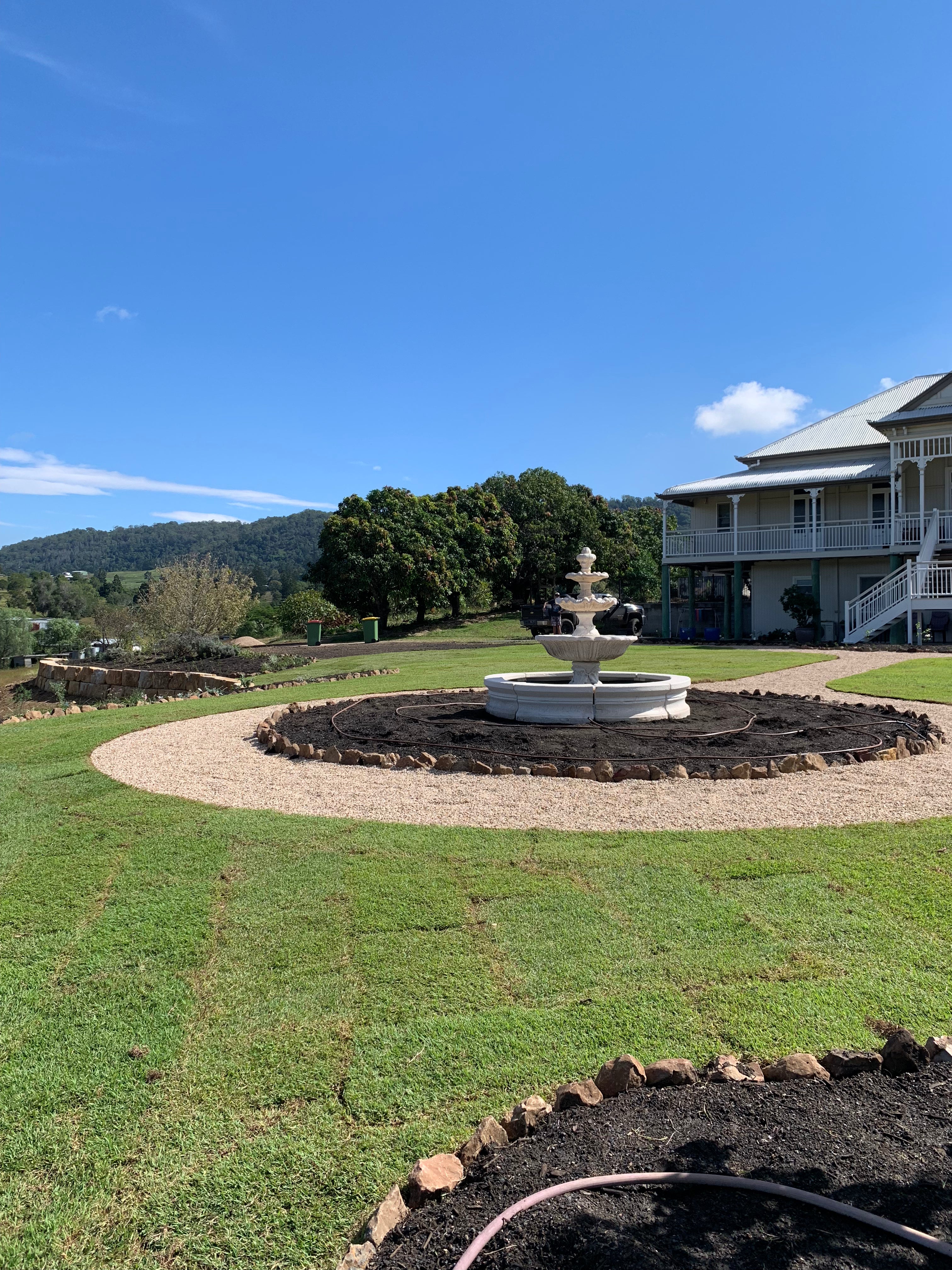 3 tier Corinthian fountain with traditional pond surround