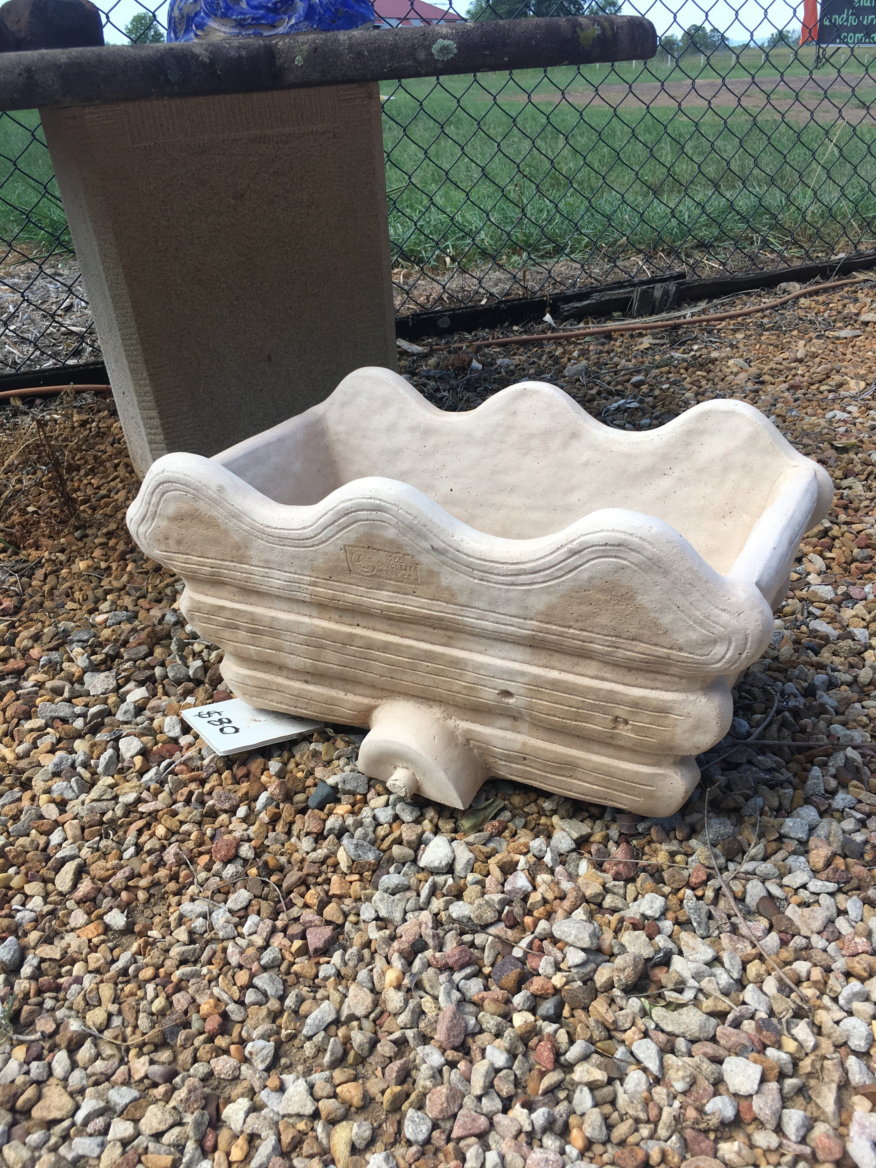 Donkey cart statue planter