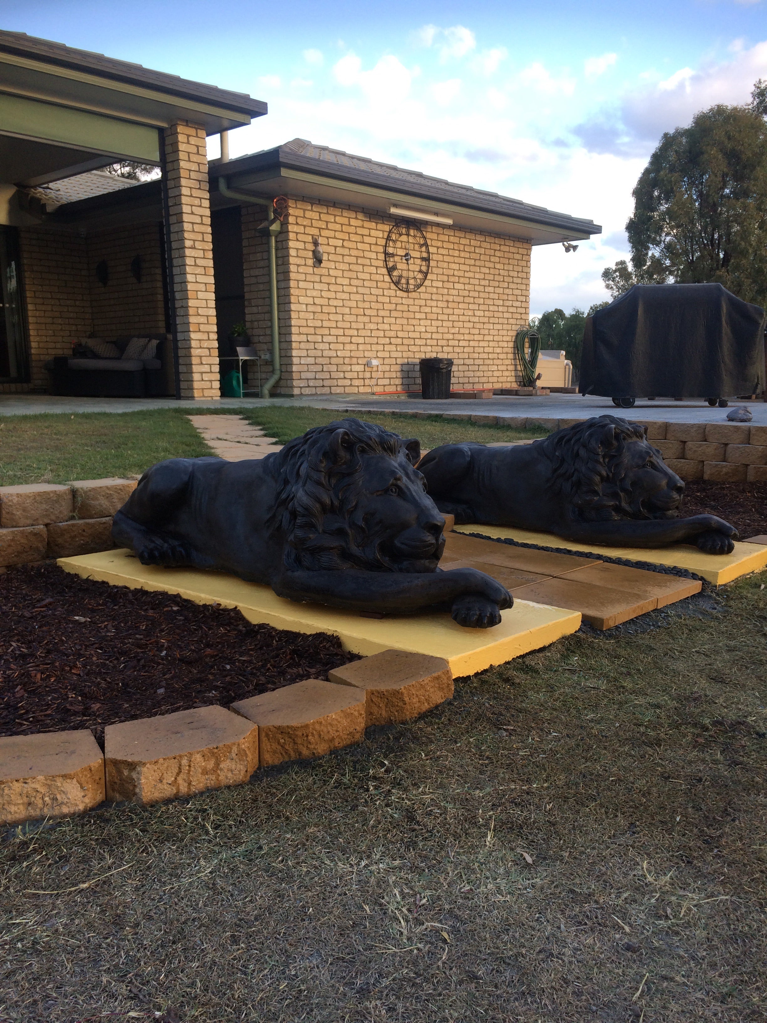 Large lion statue