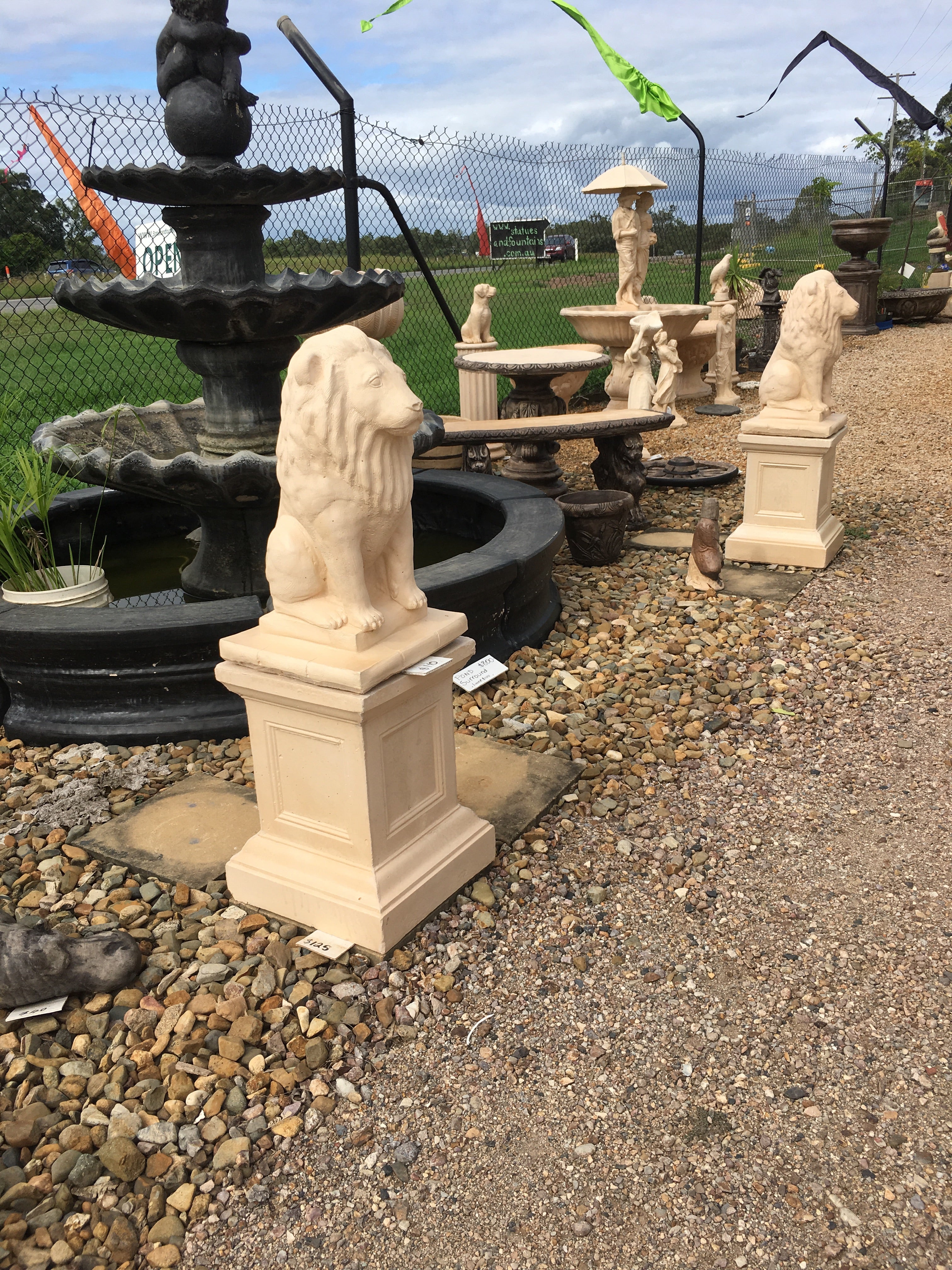 Large sitting lion statue